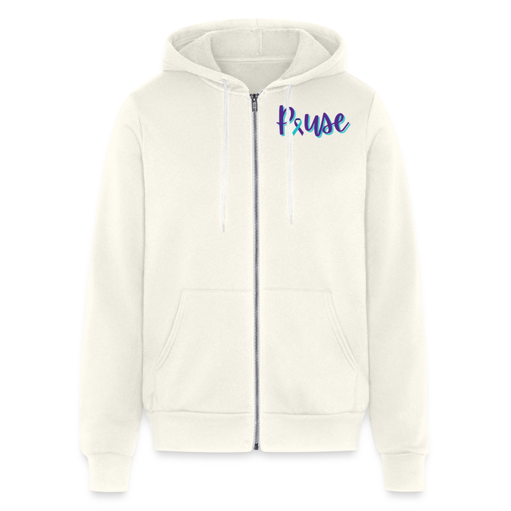 Bella + Canvas Unisex Full Zip Hoodie - vintage white