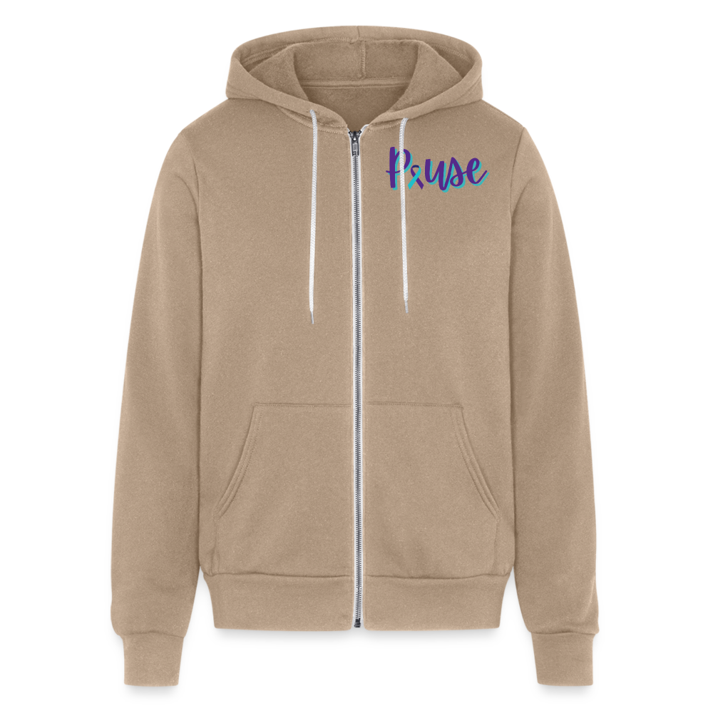 Bella + Canvas Unisex Full Zip Hoodie - tan