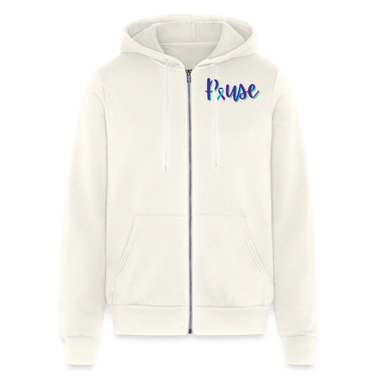 Bella + Canvas Unisex Full Zip Hoodie - vintage white