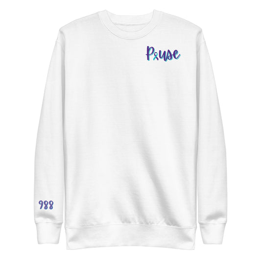 Pause Ribbon Crewneck