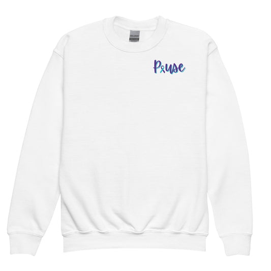 Youth Pause Ribbon Crewneck